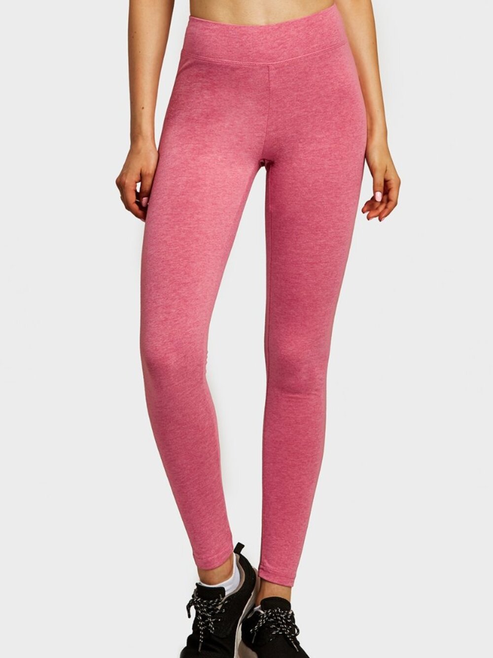 $5 SALE Women's Seamless Cotton Blend Leggings WP4000 Heather Red